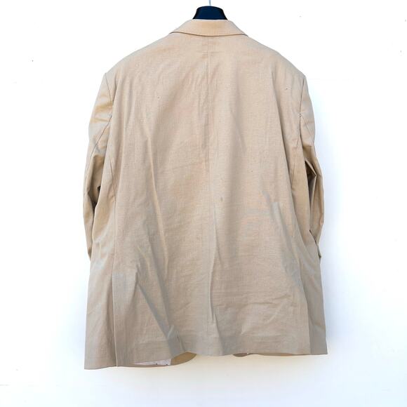 Peter Christian Men’s Suit Set Blazer Jacket Pants Slacks 48R Linen Cotton Beige - Picture 3 of 11